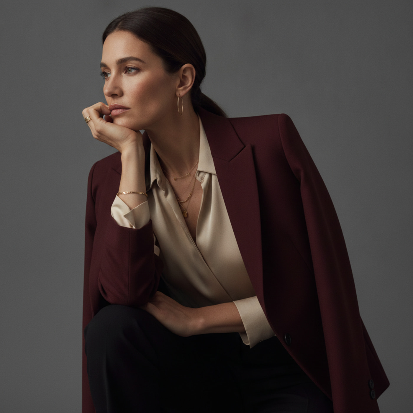 Burgundy blazer