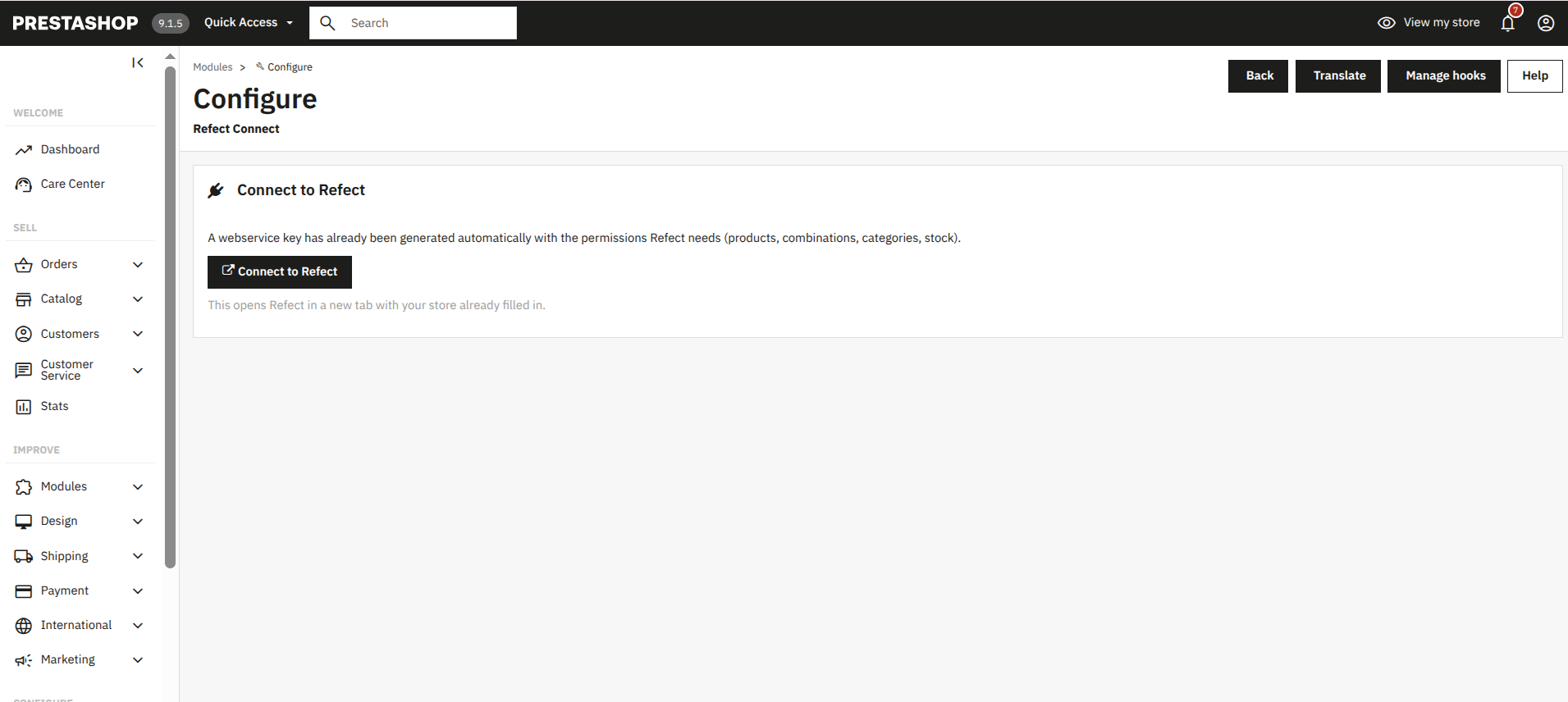 Fini ! Cliquez sur « Connect to Refect » pour arriver sur l'app et commencez à utilisez Refect.